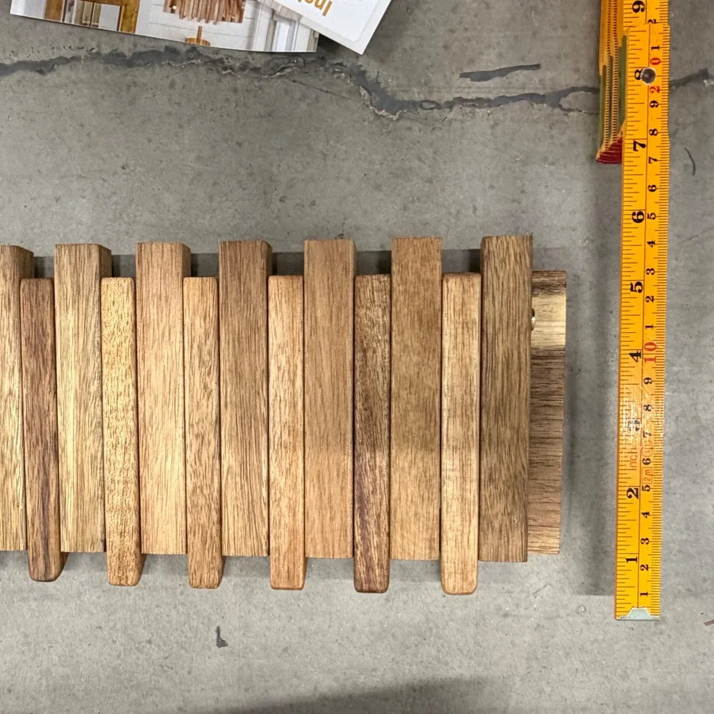 Handmade Wooden Wall Mount Coat Rack Foldable Piano Style Space Saving Brown